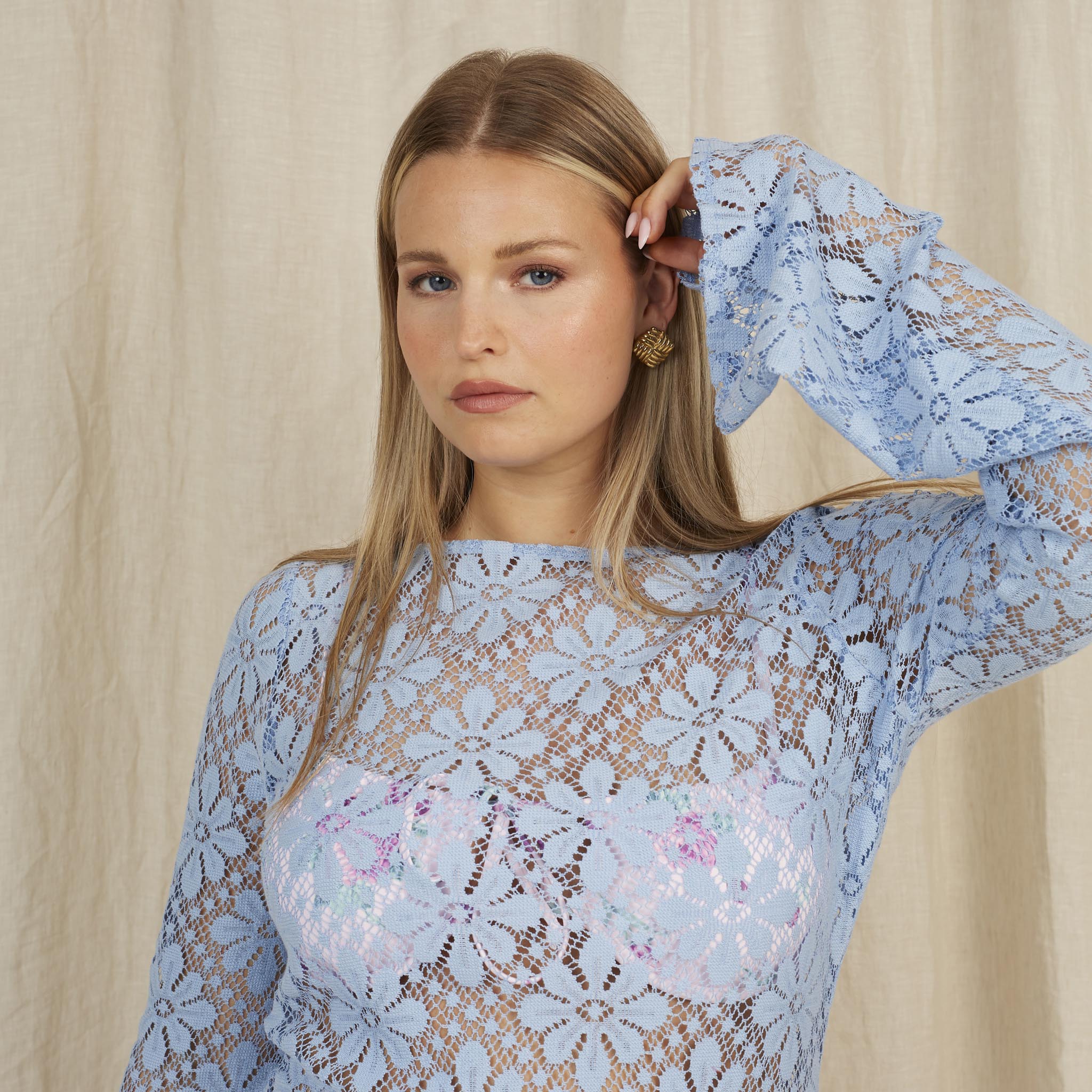 iris crochet dress Metallic Blue ChrysanthemumHandmade Crochet Dress L / Blue